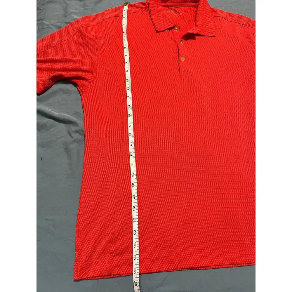 Nike Golf Polo Shirt Mens Medium Coral Red Dri Fit Victoria National Golf Club